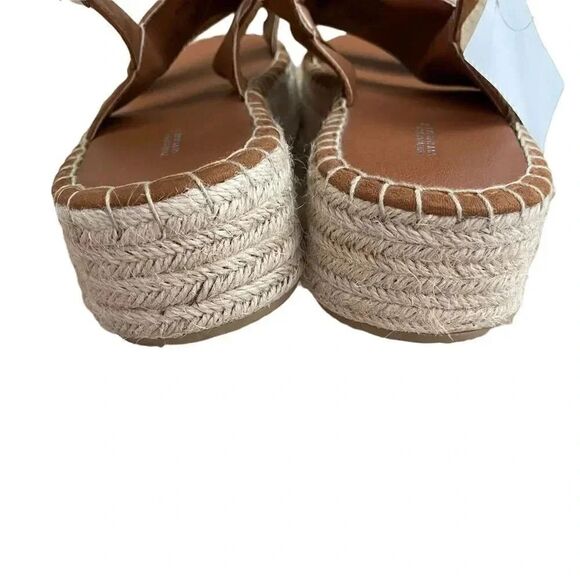 H&M Divided Platform Espadrilles Braided Trim Adjustable Straps SZ 8.5 - Picture 6 of 11